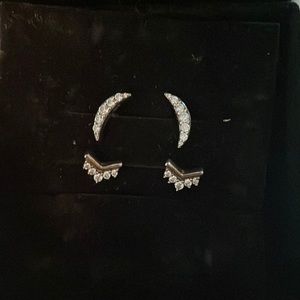 Pandora brand moon and arrow earrings